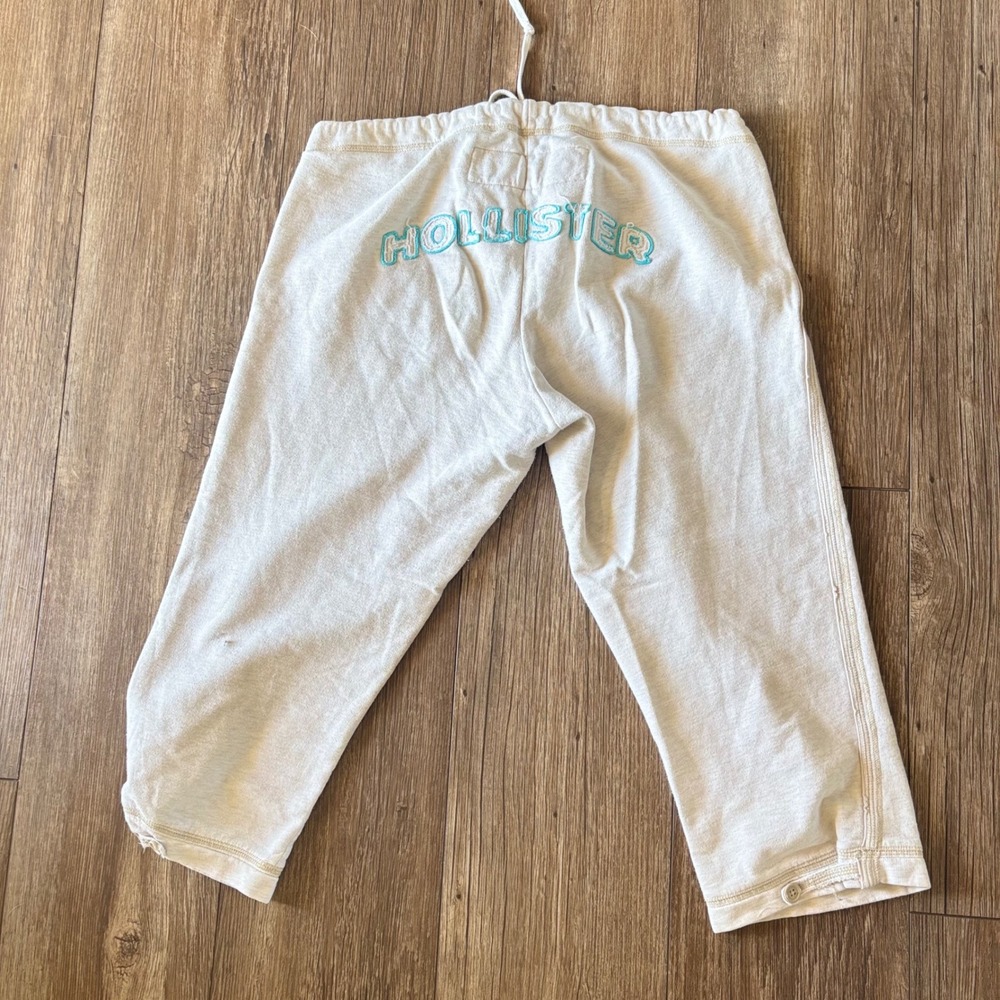 Hollister Co Y2K Sweatpants Bundle Blue HCO Logo Cream Cropped Loungewear Medium - Picture 10 of 12